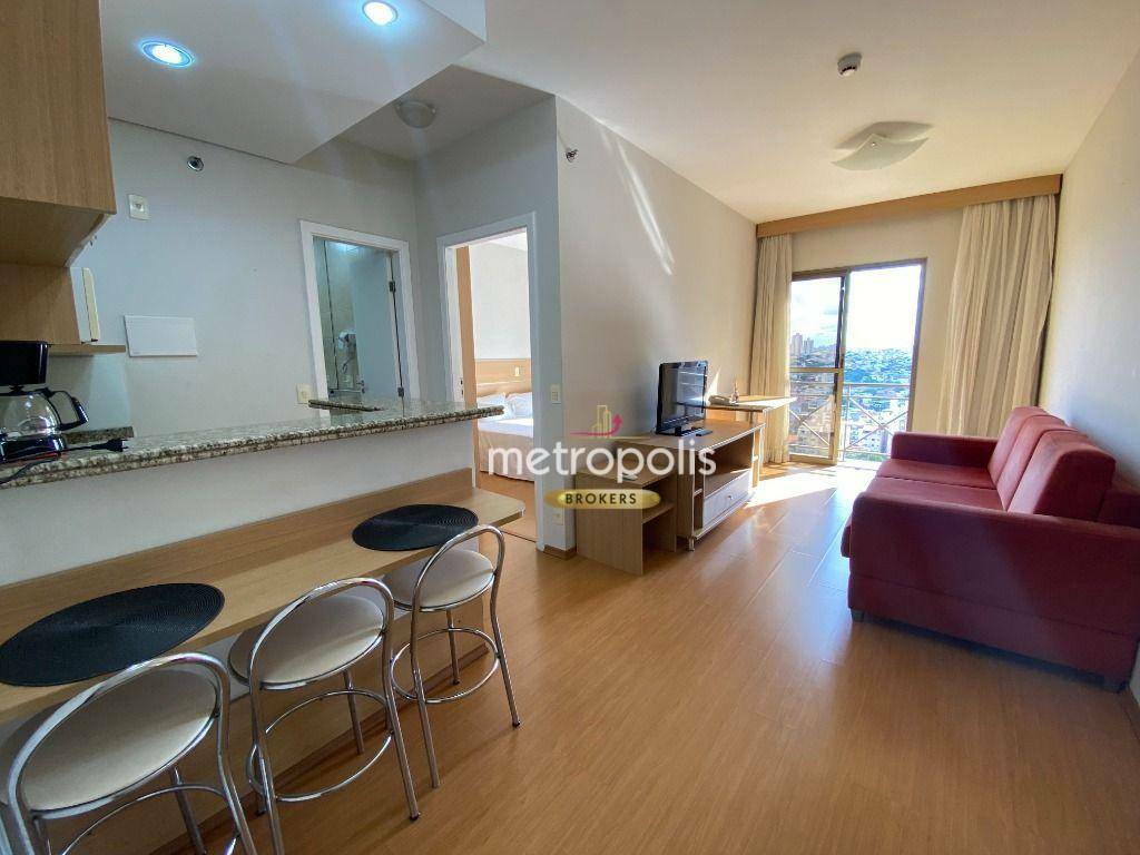 Flat com 1 dormitório para alugar, 39 m² por R$ 3.565,00/mês - Barcelona - São Caetano do Sul/SP