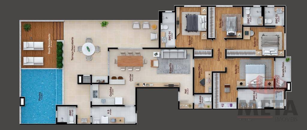 Cobertura com 4 Dormitórios à venda, 228 m² por R$ 3.011.146,07