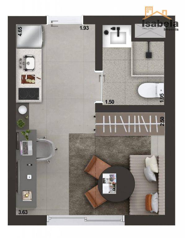 Studio com 1 dormitório à venda, 19 m² por R$ 350.000 - Ipiranga - São Paulo/SP