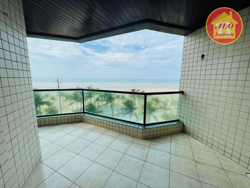 Apartamento frente mar com 3 quartos - Pé na areia - à venda, 137 m² por R$ 685.000 - Aviação - Praia Grande/SP