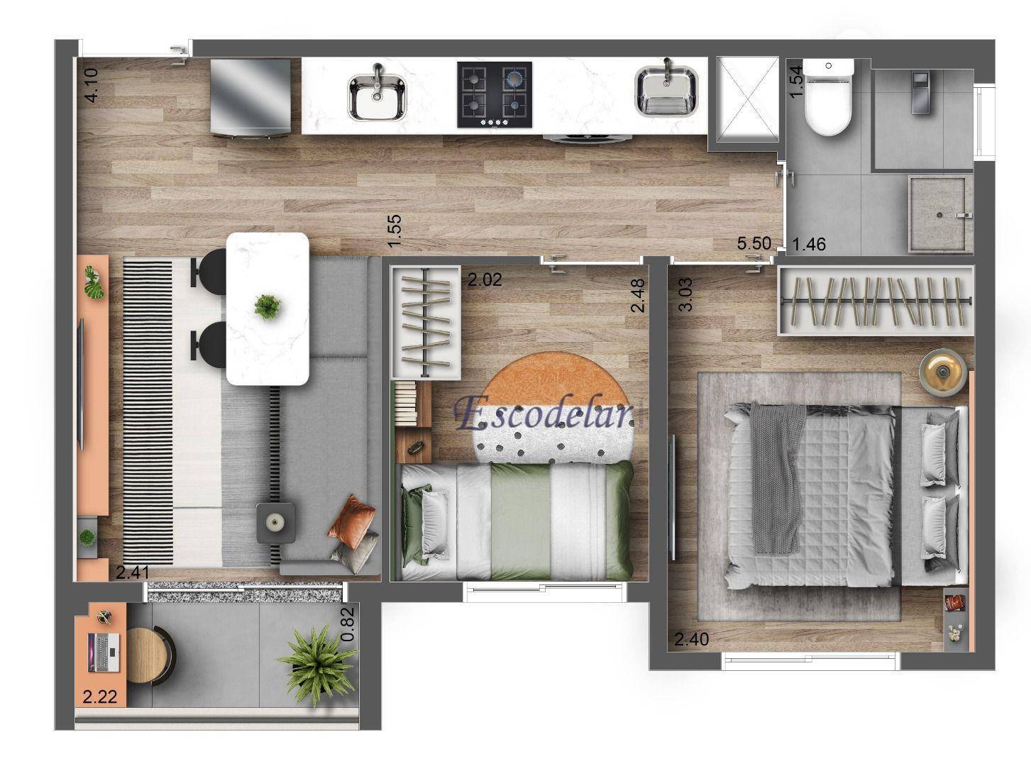 Apartamento com 2 dormitórios à venda, 69 m² por R$ 1.012.825,50 - Pompeia - São Paulo/SP