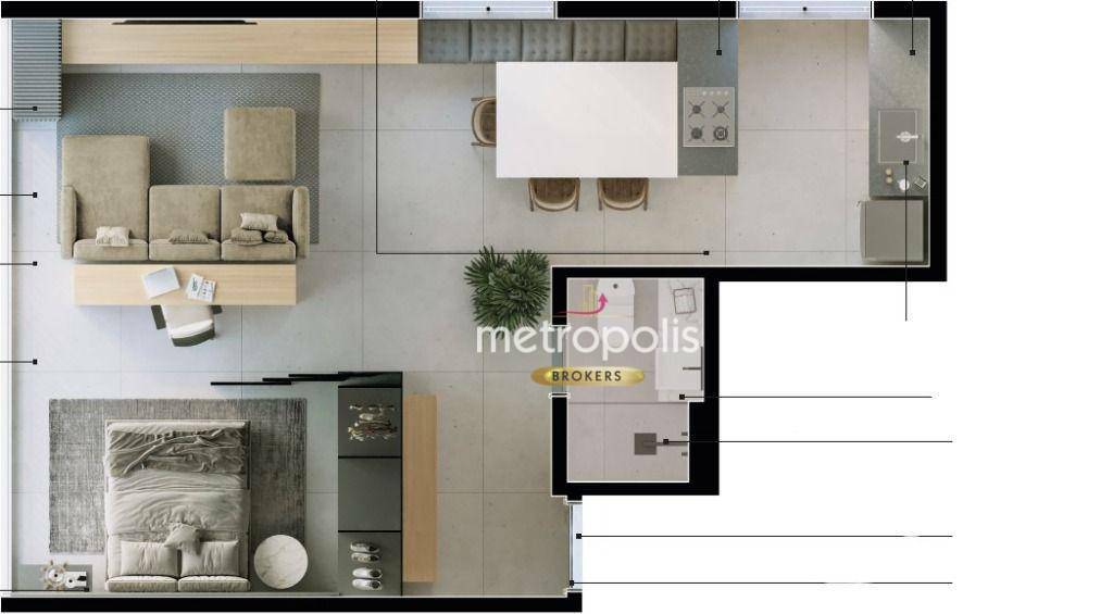 Apartamento à venda, 47 m² por R$ 490.630,00 - Centro - São Caetano do Sul/SP