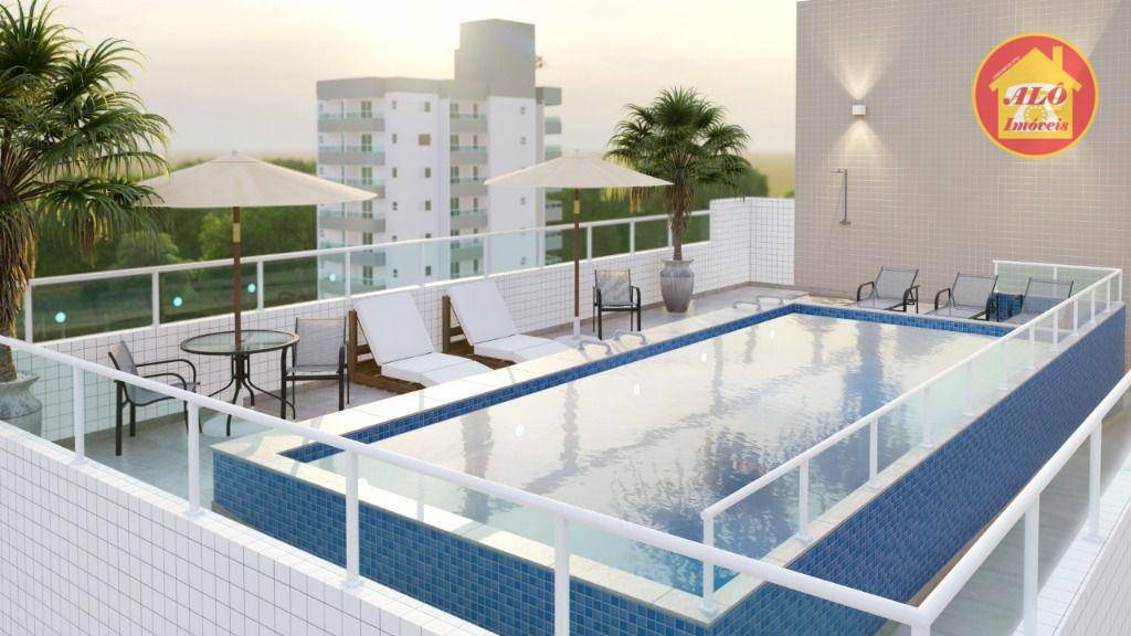 Apartamento com 1 quarto à venda, 40 m² por R$ 296.859 - Vila Guilhermina - Praia Grande/SP