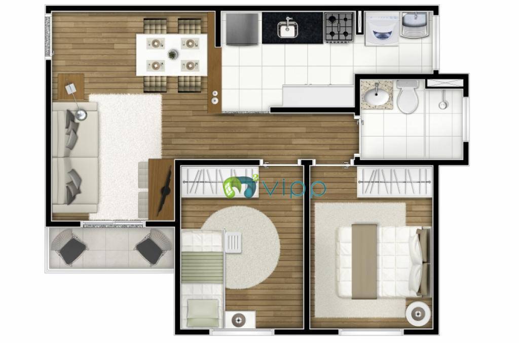 Campinas - Minha Casa Minha Vida Pronto para morar e em Fase de Entrega - 2 Dormitórios Varanda e 1 Vaga - Morada dos Parques