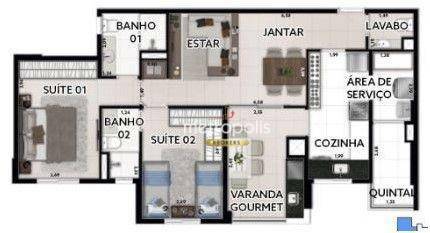 Apartamento à venda, 83 m² por R$ 731.000,00 - Fundação - São Caetano do Sul/SP
