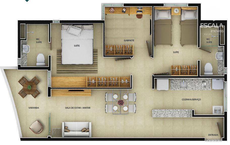 Apartamento com 3 quartos à venda, 70 m², área de lazer,2 vagas, financia ? Edson Queiroz - Fortaleza/CE
