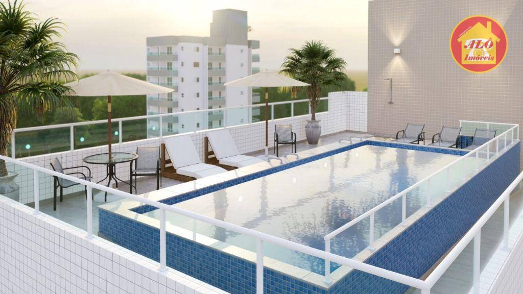 Apartamento com 1 quarto à venda, 40 m² por R$ 313.712 - Vila Guilhermina - Praia Grande/SP
