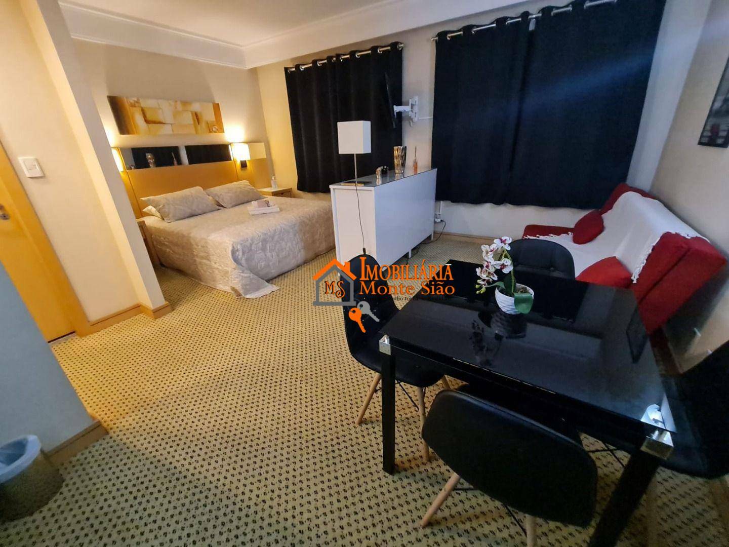 Flat com 1 dormitório para compra no Hotel Slavieiro Guarulhos, 38 m² por R$ 207.000 - Centro - Guarulhos/SP