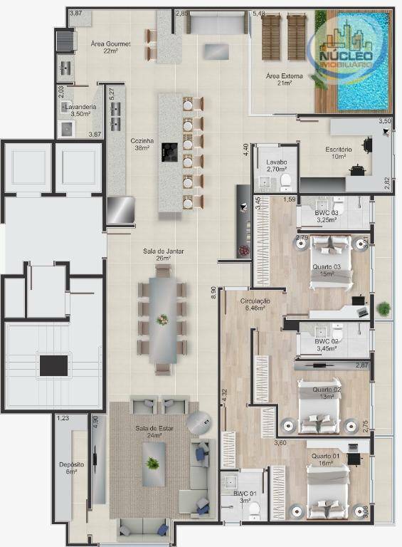Cobertura com 3 Dormitórios à venda, 240 m² por R$ 1.506.359,70