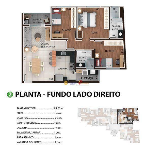 Apartamento à venda com 3 quartos, 84m² - Foto 1